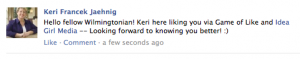 Keri Jaehnig of Idea Girl Media explains the importance of engaging when liking a Facebook Page