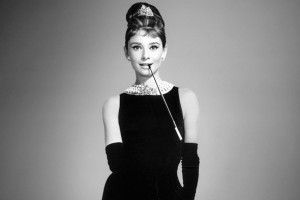 Idea Girl Media uses Audrey Hepburn modeling a little black dress as an example of blogging and audio as social media strategy and content marketing