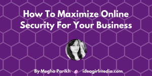 How To Maximize Online Security For Your Business as explained by Megha Parikh at Idea Girl Media