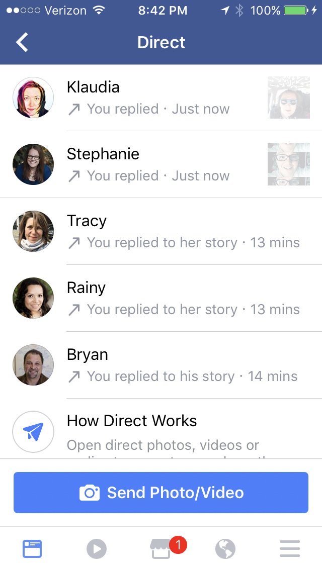 Keri Jaehnig explains the Facebook Stories Direct Message Reply function at Idea Girl Media