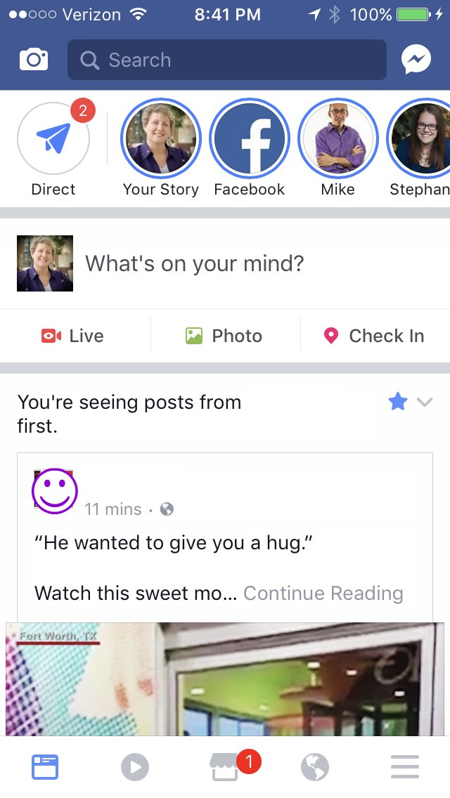 Facebook Stories Home Page View as explained by Keri Jaehnig at Idea Girl Media