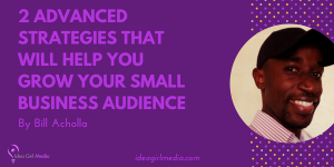 2 Advanced Strategies That Will Help You Grow Your Small Business Audience - Outlined by Bill Acholla at Idea Girl Media