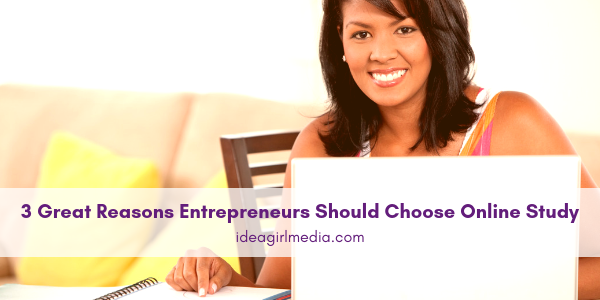 Three Great Reasons Entrepreneurs Should Choose Online Study outlined at Idea Girl Media