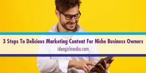 Three Steps To Delicious Marketing Content For Niche Business Owners explained at Idea Girl Media