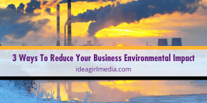 Three Ways To Reduce Your Business Environmental Impact listed and described at Idea Girl Media