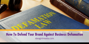 How To Defend Your Brand Against Business Defamation outlined at Idea Girl Media