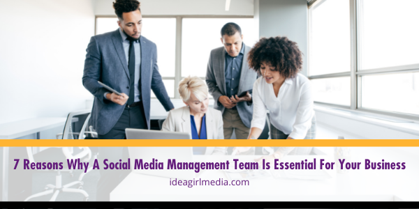 Seven Reasons Why A Social Media Management Team Is Essential For Your Business listed and explained atI dea Girl Media