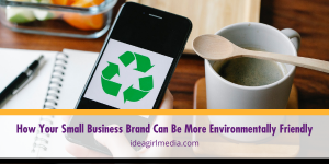 How Your Small Business Brand Can Be More Environmentally Friendly detailed at Idea Girl Media