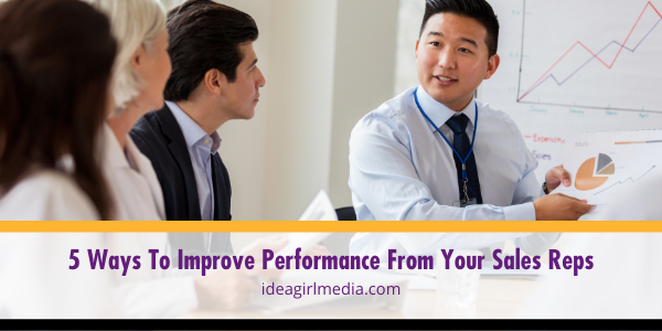 Five Ways To Improve Performance From Your Sales Reps listed and explained by Idea Girl Media