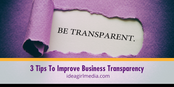 Three Tips To Improve Business Transparency listed and explained at Idea Girl Media