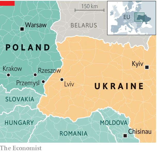 Ukraine-Poland Map via Economist.com at Idea Girl Media