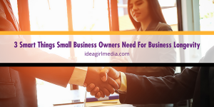 Three Smart Things Small Business Owners Need For Business Longevity listed and explained at Idea Girl Media
