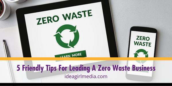 Five Friendly Tips For Leading A Zero Waste Business listed and explained at Idea Girl Media