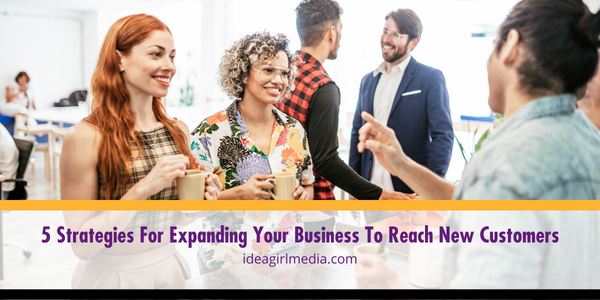 Five Strategies For Expanding Your Business To Reach New Customers listed and explained at Idea Girl Media