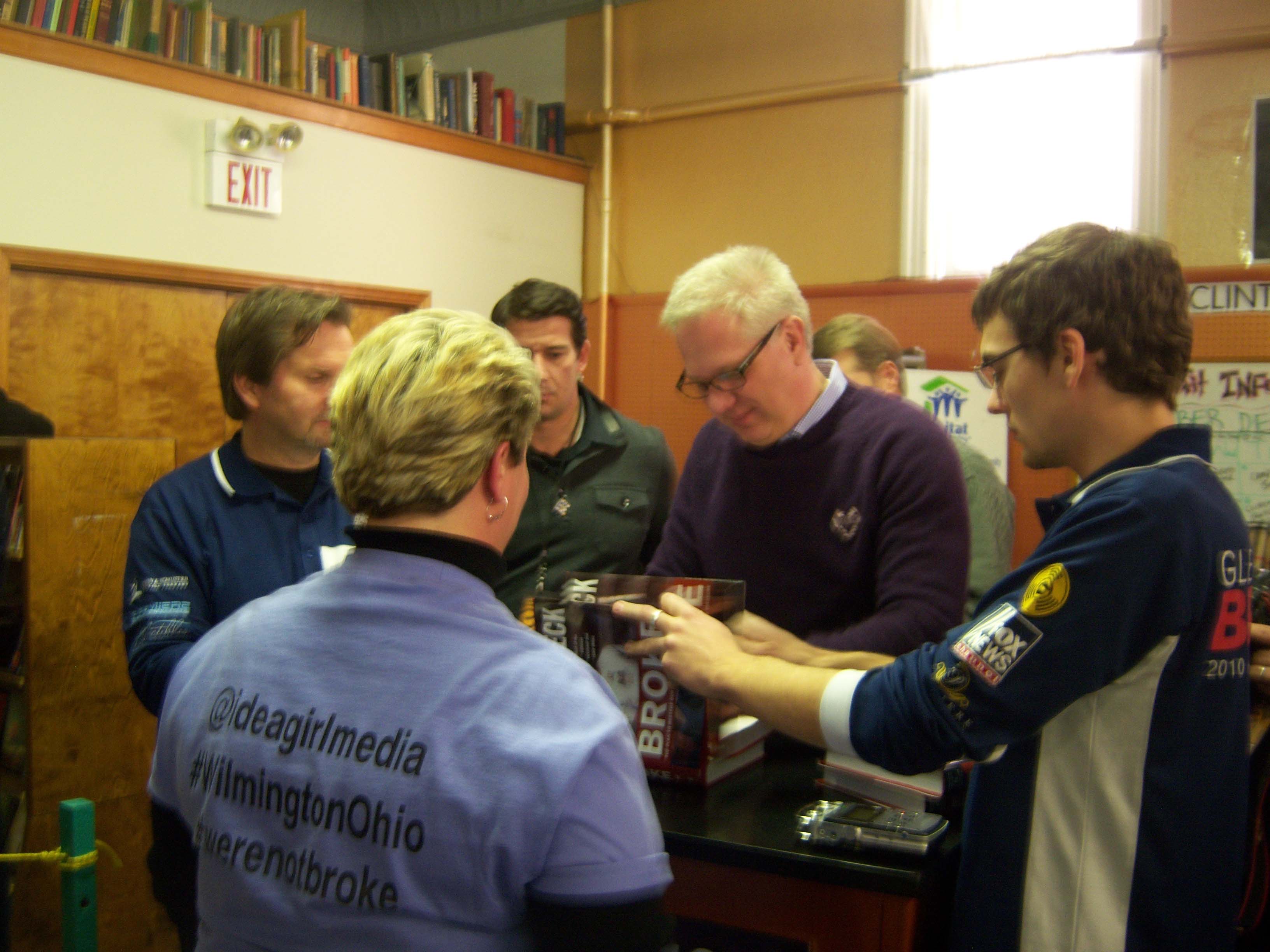 Glenn Beck signs his book, "Broke," for Keri if Idea Girl Media