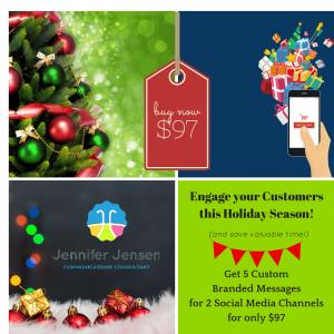 Jennifer Jensen, Communications Consultant offers her graphics holiday marketing promotion at Idea Girl Media's Holiday Marketplace online
