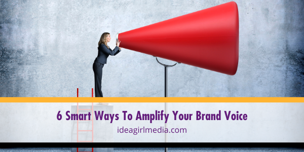 Six Smart Ways To Amplify Your Brand Voice outlined at Idea Girl Media