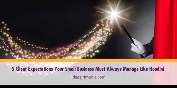 Five Client Expectations Your Small Business Must Always Manage Like Houdini outlined at Idea Girl Media